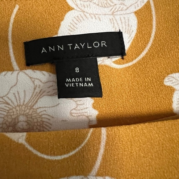 Ann Taylor Floral Square Neck Puff Top Size 8 - Picture 4 of 6